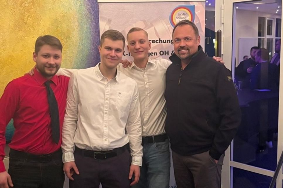 Rudolf Stepanovskih, Johannes Schneider, Finn Hartwig und Geschäftsführer Marc Herrmann (v. lks.).