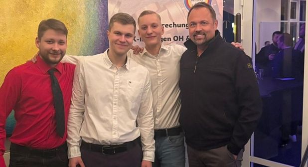 Rudolf Stepanovskih, Johannes Schneider, Finn Hartwig und Geschäftsführer Marc Herrmann (v. lks.).