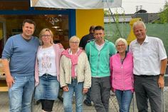 Der wiedergewählte Vorstand mit den für lange Mitgliedschaft Geehrten (v. lks. Christian Müller, Wiebke Nindel, Birgit Röder, Marco Fuss, Ingrid Löhr, Dirk Weber-Klüver).