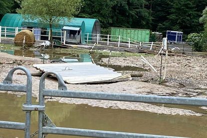 Reitanlage und Paddocks wurden komplett zerstört.