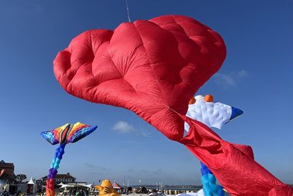 Große Flugobjekte gibt es beim Drachenfest in Scharbeutz zu bestaunen.