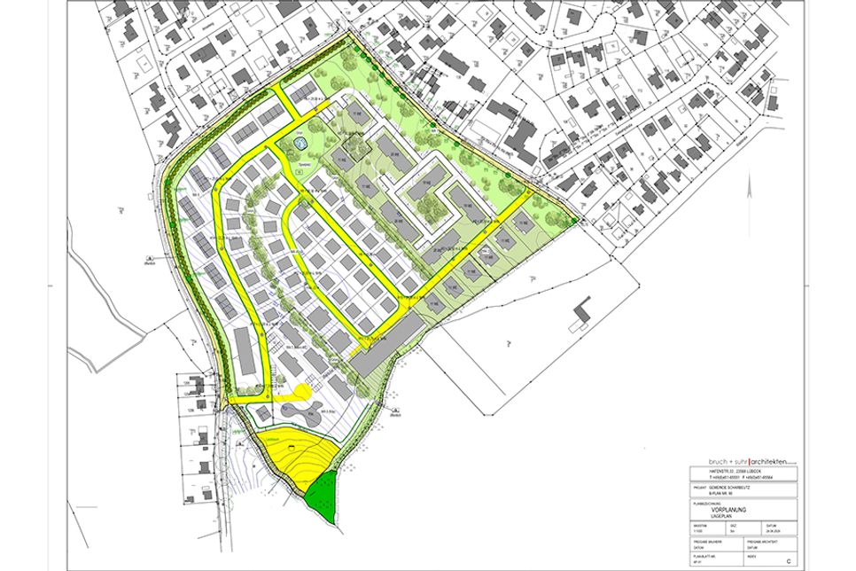 So sieht die derzeitige Planung für das Neubaugebiet Scharrstücken aus.
