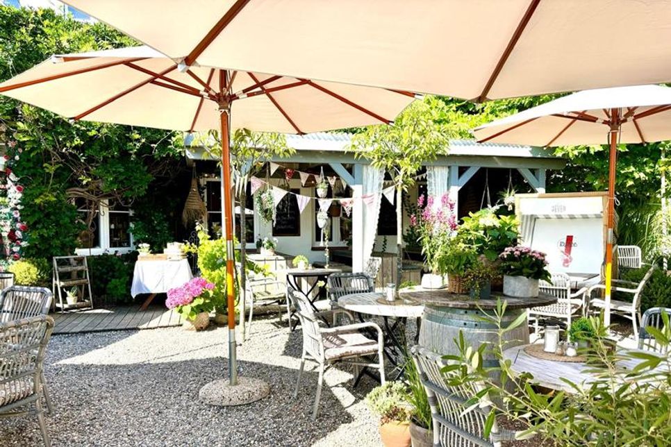 Das Restaurant Krabbes verfügt über einen zauberhaften Garten.