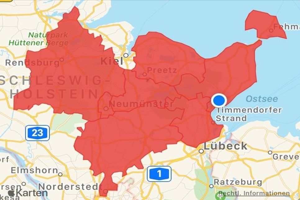 Zu den betroffenen Regionen gehört auch der Kreis Ostholstein.