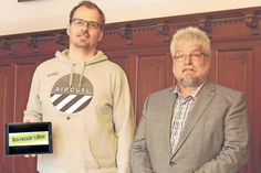 Michael Majewski, Stadt Fehmarn und Karlheinz Hagen (r.), Fa. Snellstar freuen