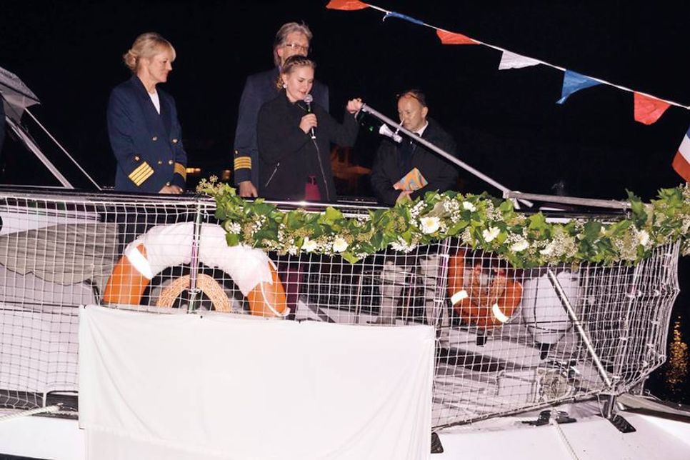 Die junge Schiffspatin Kyra Hauswald (15) taufte mit der „My Way“ bereits das dritte Schiff der Reederei Balis. (Foto: René Kleinschmidt)