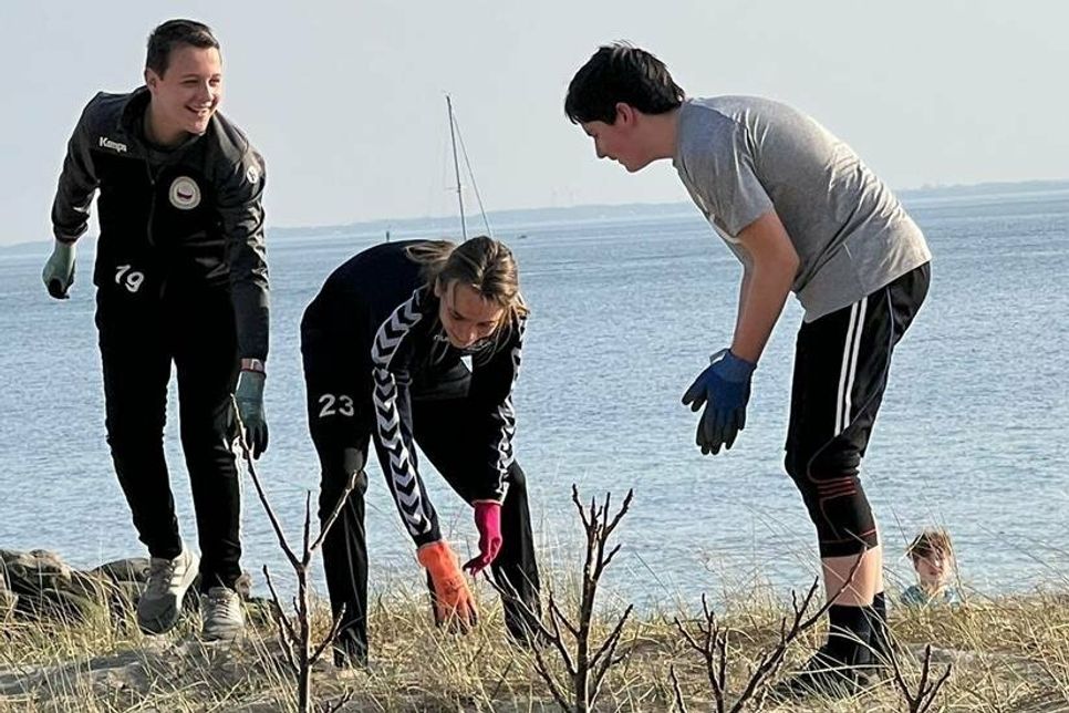 Tolle Aktion. Vor jeder Trainingseinheit wird am Neustädter Strand vom HSG-Nachwuchs Müll gesammelt.