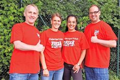 Nils Henke (v.l.), Katrin Peltner, Rasia Raider und Stefan Beth sind die Trainer der Kindersportgruppen des TSV Ratekau. Sie erhalten von etlichen Betreuern Unterstützung und  möchten schon den Kleinsten Freude an der Bewegung vermitteln.