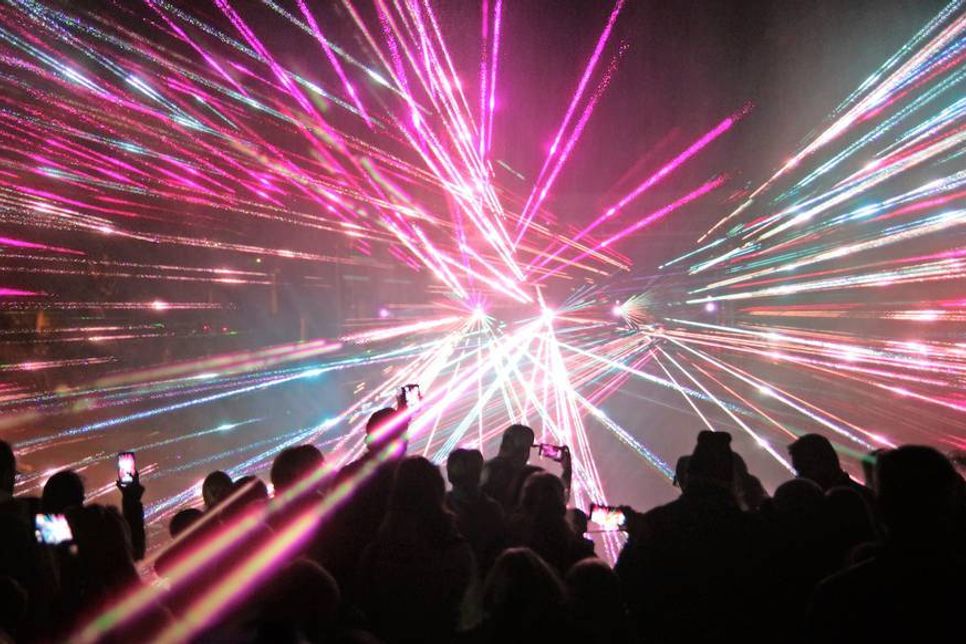 Die musikalische Lasershow begeisterte.