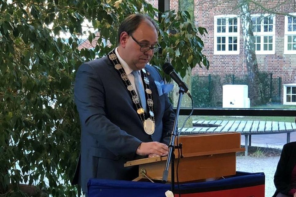 Mirko Spieckermann am vergangenen Sonntag in der Mensa der Jacob-Lienau-Schule.