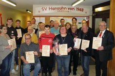 Geehrte und ausgezeichnete Mitglieder des SV Hansühn.