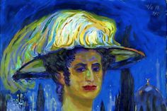 Wenzel Hablik, Die Spanierin, Konstantinopel, Im Garten von Pera, 1911, Wenzel-Hablik-Museum.