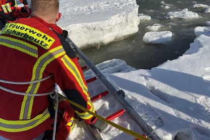 Die Feuerwehr musste zwei Personen von einer Eisscholle retten.