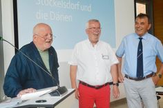 Hatten viel Spaß beim Gegenbesuch: Willi Schidlowski (v.li) von der deutschen Minderheit, Jürgen Fischer (mi.), Vorsitzender des Seniorenbeirats, und Stockelsdorfs Bürgervorsteher Manfred Beckmann.