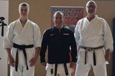 Tjalf Gregorius, Sensei Silvio Campari und Trainer Jens Grunwald (v. lks.).