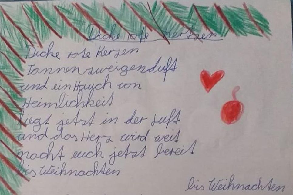 Die Kinder haben Gedichte geschrieben, gemalt und gebastelt.