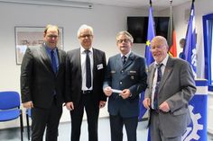 Bürgermeister Mirko Spieckermann, 1. Vorsitzender der Helfervereinigung Bernd Meckelmann, Ortsbeauftragter Frank Kaiser und Bürgervorsteher Sönke Sela (v. lks.).