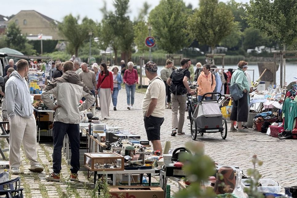 Der Flohmarkt lockte am Samstag zahlreiche Besucher an und lud zum Stöbern und Bummeln ein.