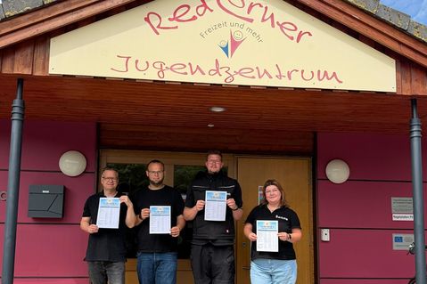 Udo Braeger, Felix Blech, Tim Muchow und Sanne Sauerwald vom Team Kommunale Jugendarbeit Grömitz (v. lks.).
