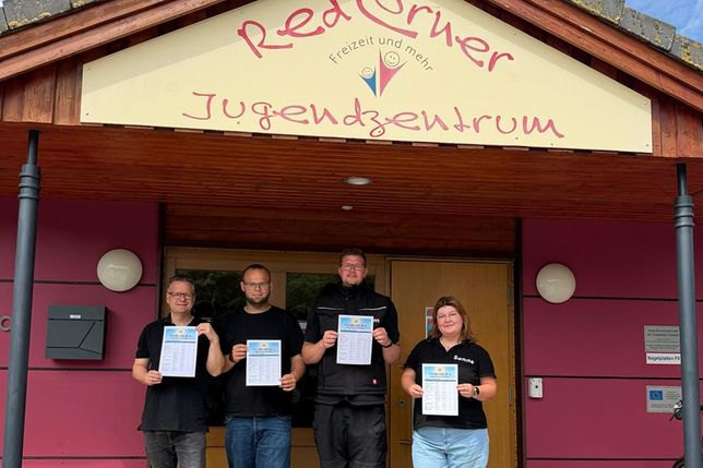 Udo Braeger, Felix Blech, Tim Muchow und Sanne Sauerwald vom Team Kommunale Jugendarbeit Grömitz (v. lks.).