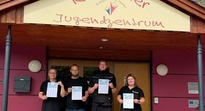 Udo Braeger, Felix Blech, Tim Muchow und Sanne Sauerwald vom Team Kommunale Jugendarbeit Grömitz (v. lks.).