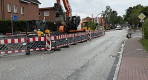 Die Baustelle in der Eutiner Straße ist gestartet.