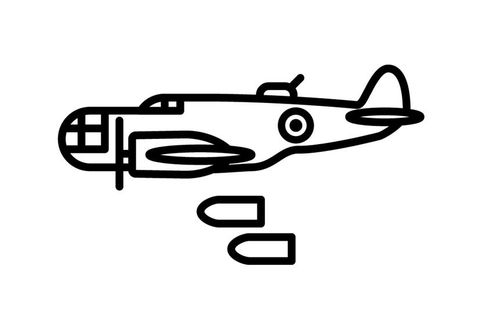 Zeichnung eines Jagdbombers.