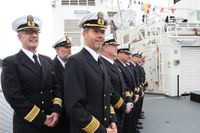Kommandanten des Schiffes sind Helge Pingel (1. Besatzung, nicht auf dem Foto) und Hans-Joachim Paulsen (Mi., 2. Besatzung).
