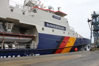 Imposant: Die „Potsdam“ an der Hafenwestseite.