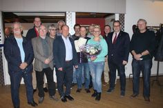Die Geehrten mit Bürgermeister Mirko Spieckermann (2. v. re.) und Vorsitzendem Horst Kreft (vorne, 3. v. lks.).
