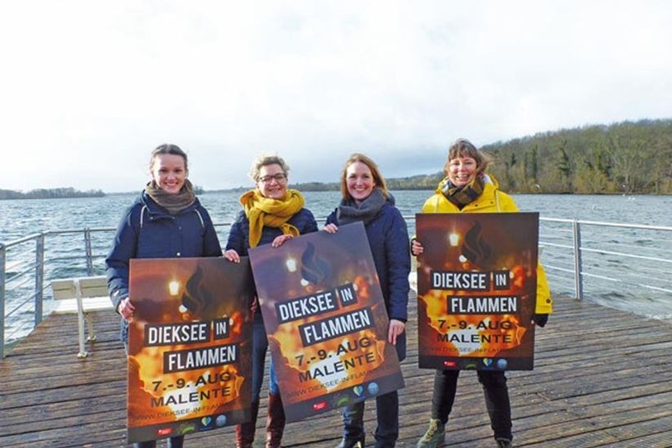 Noch ist es stürmisch auf der Diekseepromenade – wenn hier aber vom 7. bis zum 9. August „Dieksee in Flammen“ steigt, reißt sogar das Wetter sich zusammen und wird sommerlich-schön wie das Fest auch.