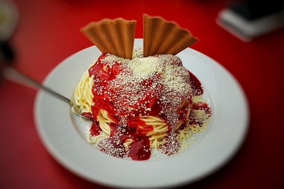 Immer ein Genuss: ein leckeres Spaghetti-Eis.