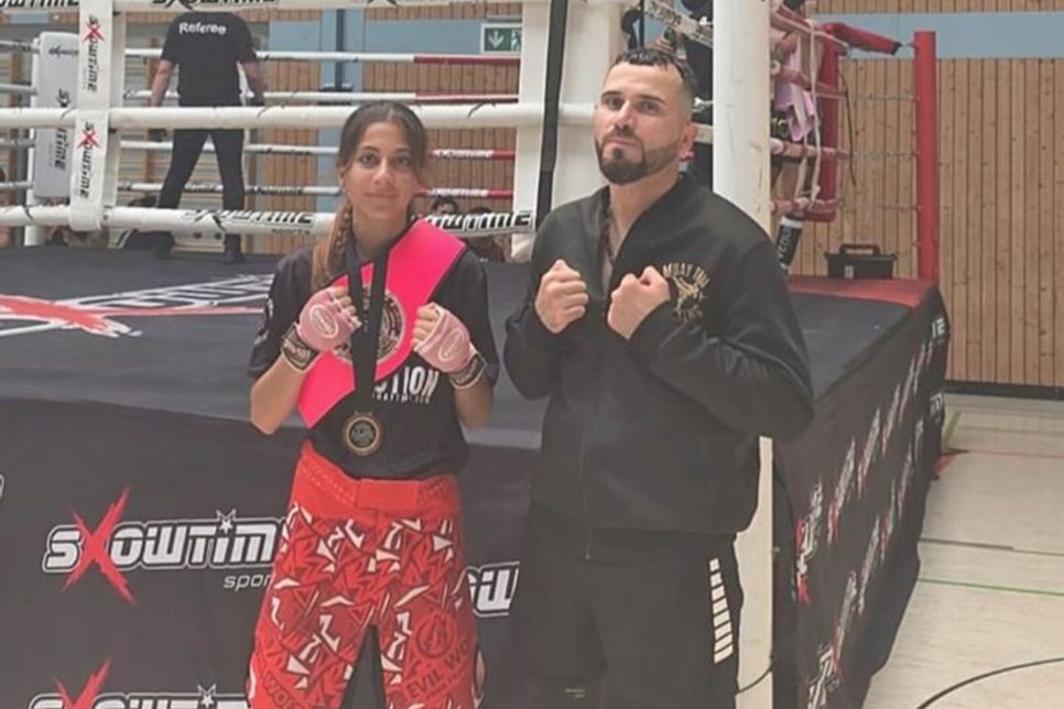 Sonja Zangana mit ihrem Vater und Trainer Mohamed Zangana.