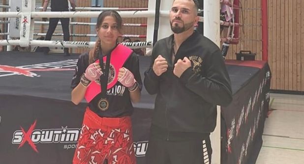 Sonja Zangana mit ihrem Vater und Trainer Mohamed Zangana.