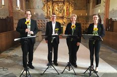 Nach dem Vortrag des Posaunenchors Gleschendorf/Scharbeutz folgt bei der Gleschendorfer Musiknacht das Konzert des Quartetts „Acappella4you“.
