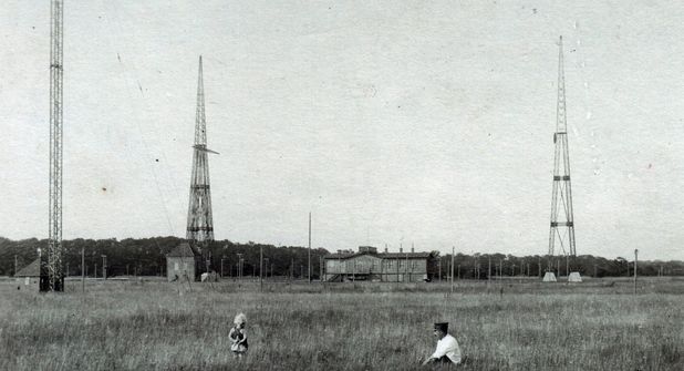Die Funktürme in Pelzerhaken 1922.