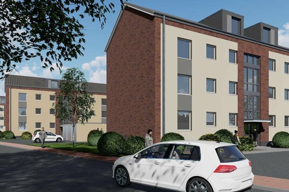 Der Bauplan zeigt die Ansicht von vorne. (Quelle: Baugenossenschaft)