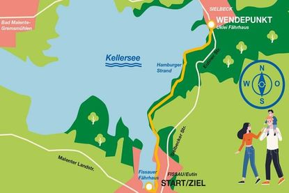 Unser Weg führt uns vom Fissauer Fährhaus zum Uklei Fährhaus und zurück.