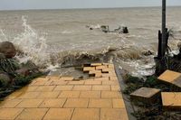 Schäden am Ufer des Hundestrandes.
