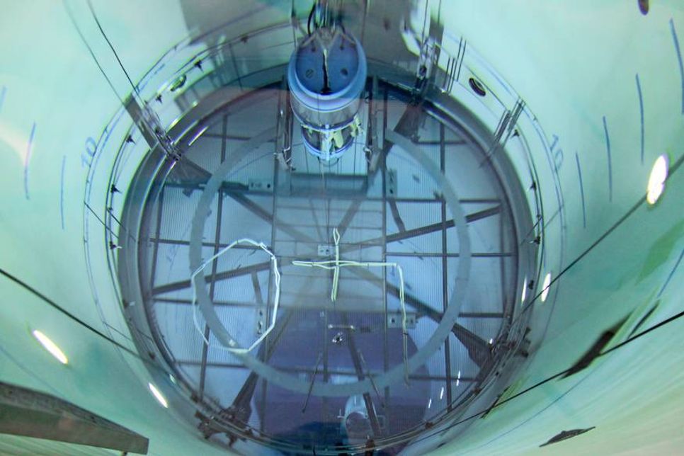 Blick in den Tauchtopf: Das Auftauchen wird aus einer Tiefe von 11 Metern geübt. Abtauchen kann man bis auf 32,5 Meter.