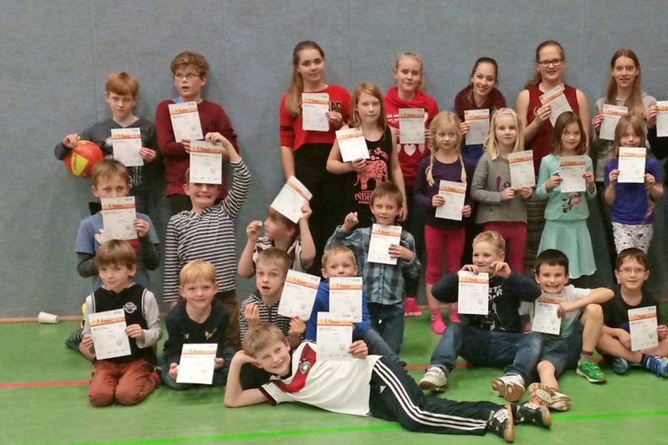 Sportabzeichenverleihung bei der Kinderweihnachtsfeier des TSV.