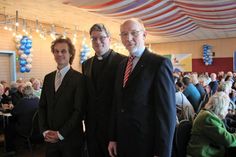Bürgermeister Carsten Nebel mit Touristikleiter Martin Riedel und Pastor Burkhard Kirsch (v. lks.).