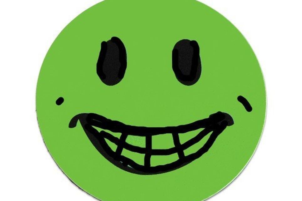Der grüne Smiley steht für "glücklich".