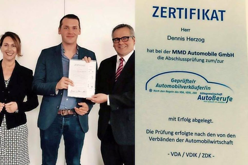 Geprüfter Automobilverkäufer Dennis Herzog Junior.