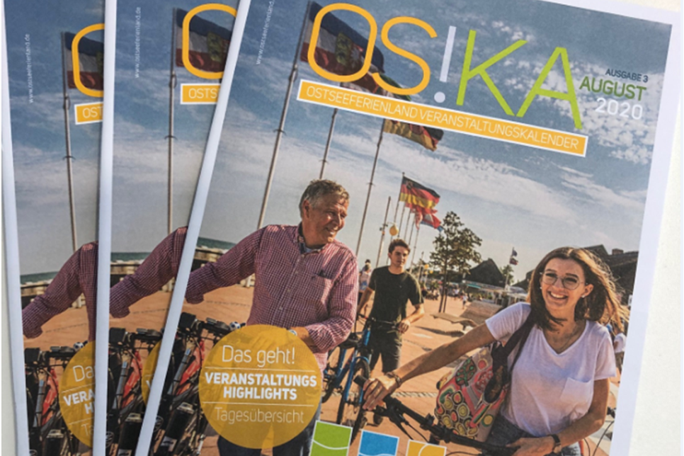 Der Ostseeferienland-Veranstaltungskalender für den Monat August ist kostenfrei in diversen touristischen Einrichtungen und Geschäften sowie auf den Campingplätzen zu finden.