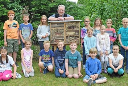 Bereits im letzten Jahr hatten die Schülerinnen und Schüler der 3a unter Anleitung von Klaus Mende ein Insektenhotel gebaut.