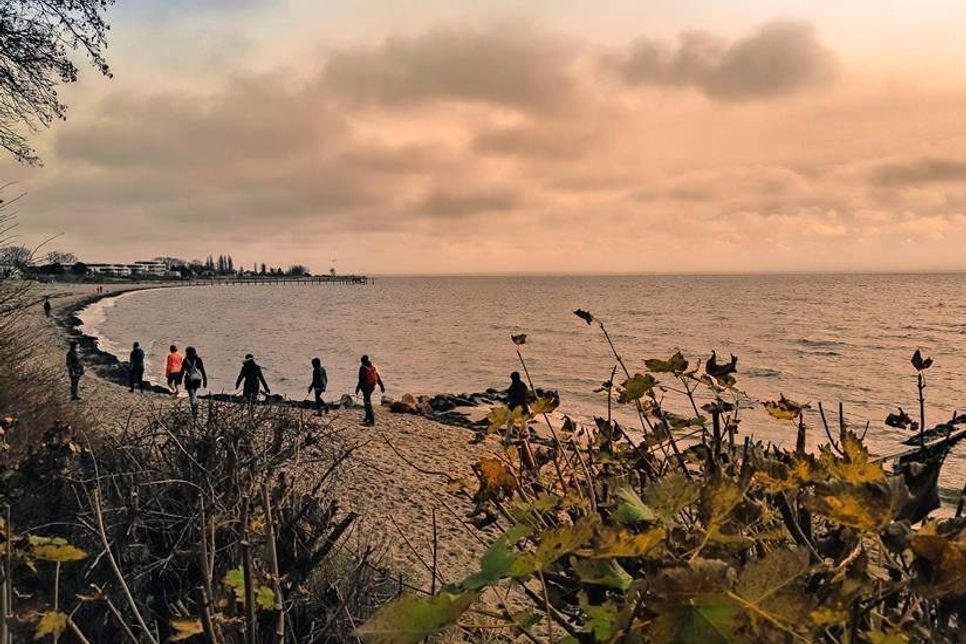 Silent Walk am herbstlichen Ostseestrand (cr www.luebecker-bucht-ostsee.de).