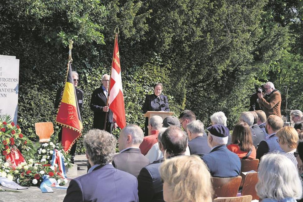 Präsidentin Amicale Internationale KZ Neuengamme Martine Letterie begrüßte die vielen Gäste.