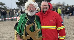 Neptun mit Ralf Grimmling von der DLRG Dahme.