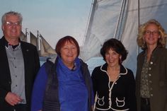 Steffen Knoop, Präsident des Lions Clubs Neustadt; Annette L. Schmitz, Vorsitzende des Vereins Beistand am Lebensende. Margret Berner, Kassenwartin; Nina Hiller, Präsidentin des Rotary Clubs Neustadt-Ostsee (v. lks.).